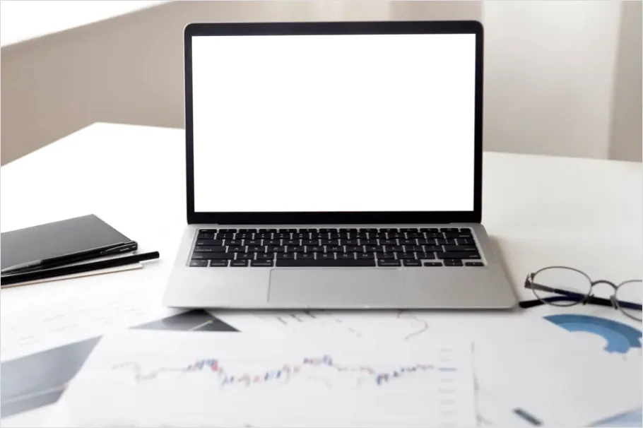 Detail Stock Market Chart On Laptop Photo Number 3