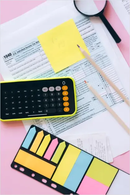 Detail Tax Documents And Calculator Flat Lay Number 13