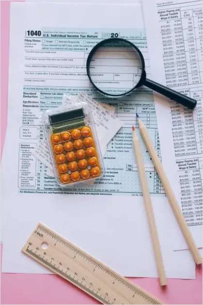 Detail Tax Documents And Calculator Flat Lay Number 8