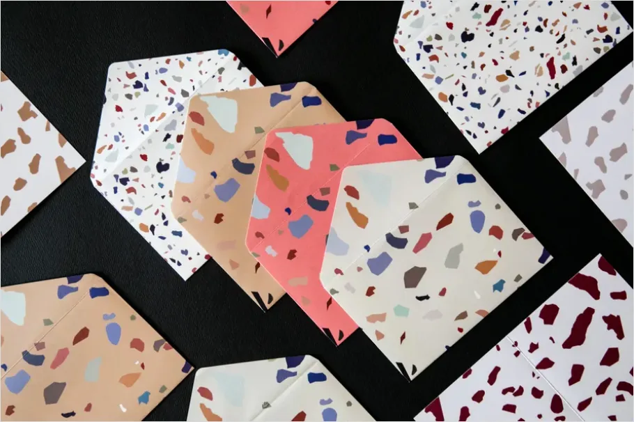 Detail Terrazzo Texture Background Modern Speckled Number 15