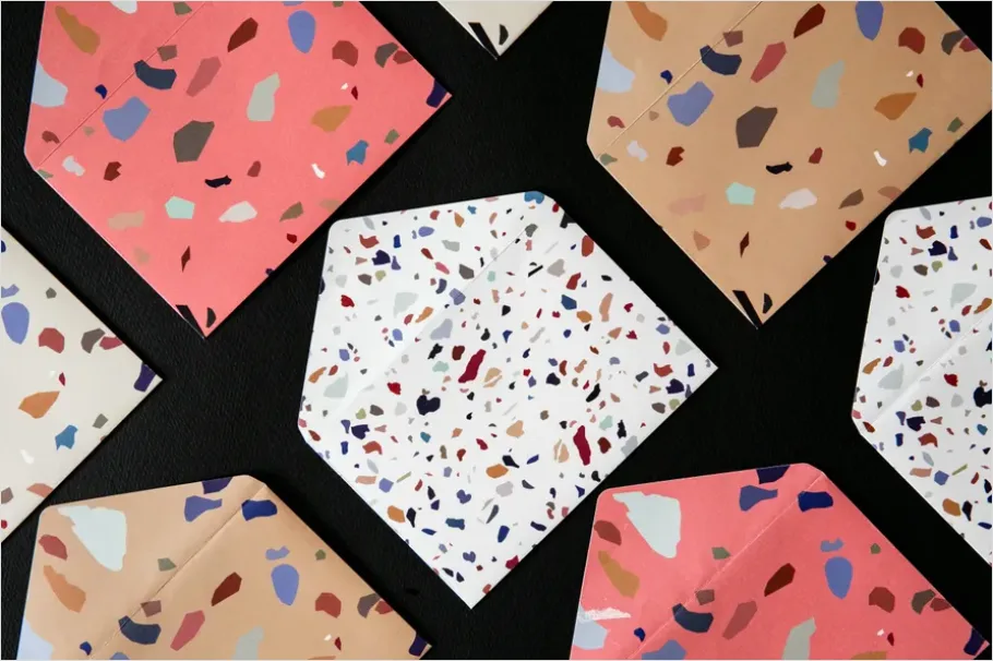 Detail Terrazzo Texture Background Modern Speckled Number 9