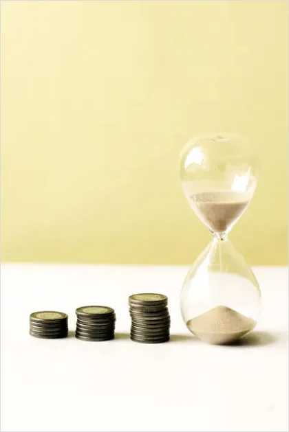 Detail Time Is Money Concept Clock And Coins Photo Number 4