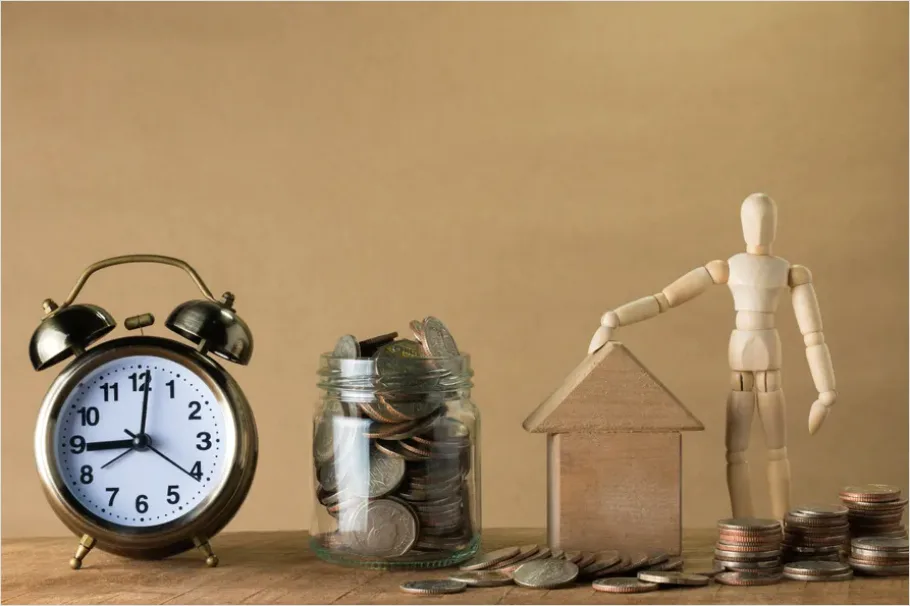 Detail Time Is Money Concept Clock And Coins Photo Number 5