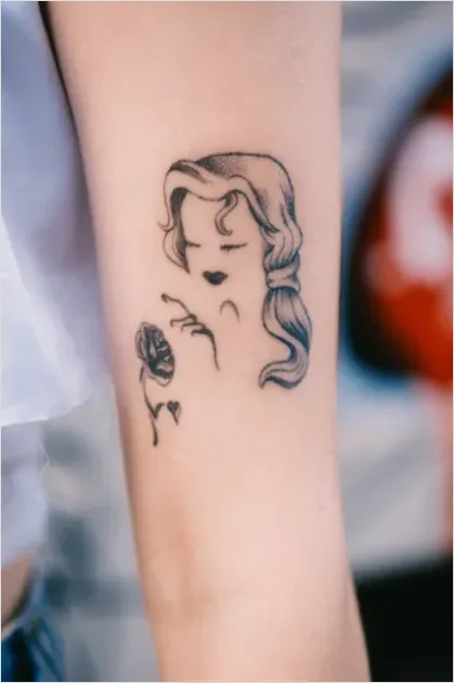 Detail Traditional Tattoo Rose Illustration Linework Number 7