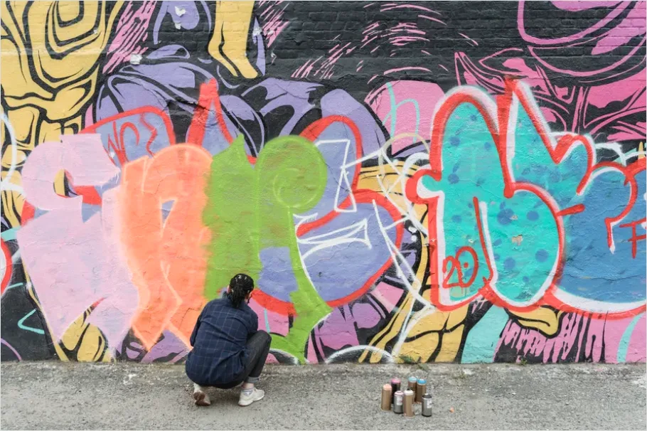 Detail Urban Mural Artist Painting Wall Number 13