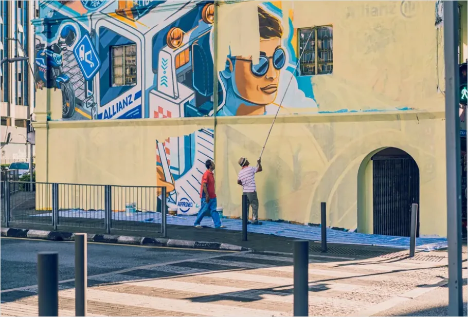 Detail Urban Mural Artist Painting Wall Number 14