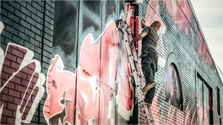 Detail Urban Mural Artist Painting Wall Number 15