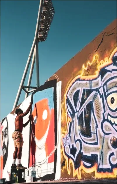 Detail Urban Mural Artist Painting Wall Number 3