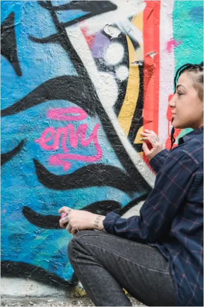 Detail Urban Mural Artist Painting Wall Number 4