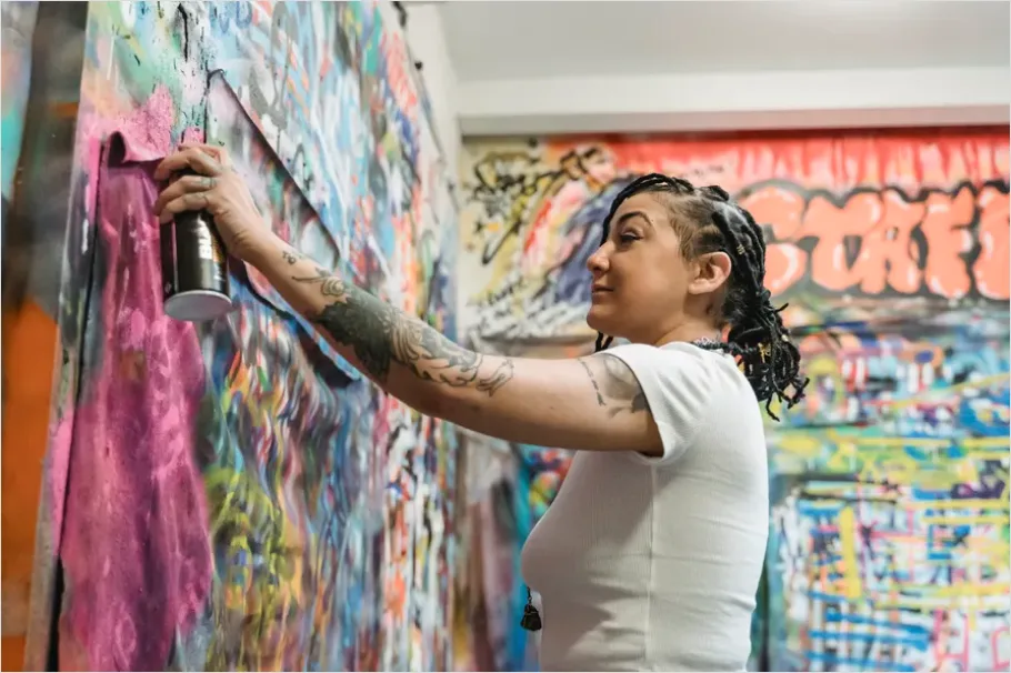 Detail Urban Mural Artist Painting Wall Number 8
