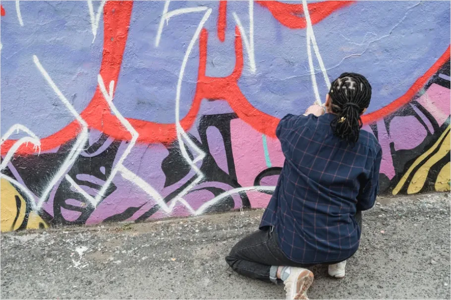 Detail Urban Mural Artist Painting Wall Number 10
