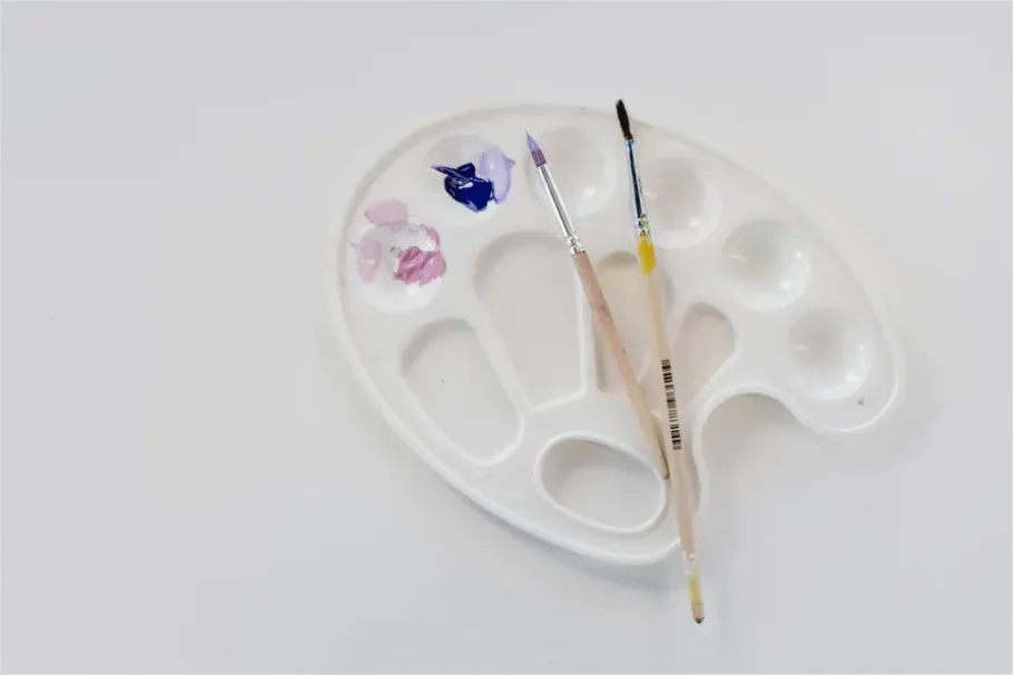 Detail Watercolor Palette And Brushes Flat Lay Number 15