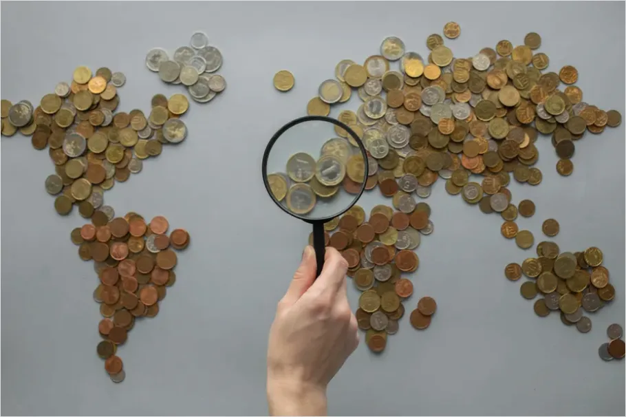 World Map With Finance Icons Background 6470