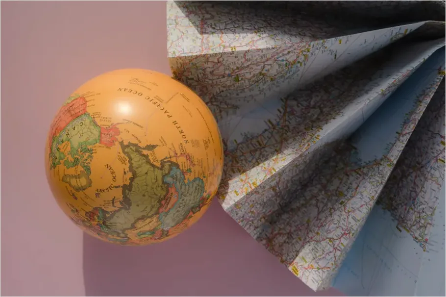 Detail World Map With Finance Icons Background Number 14