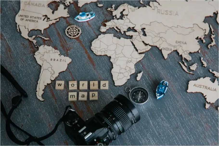 Detail World Map With Finance Icons Background Number 15