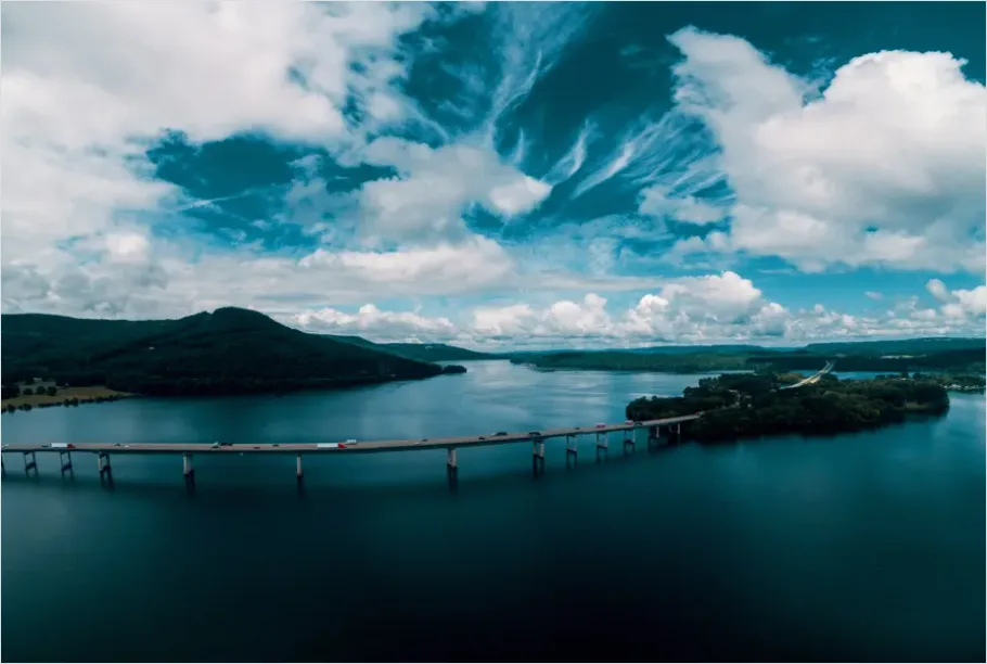 Detail Aerial View Bridge Over River Photo Number 13