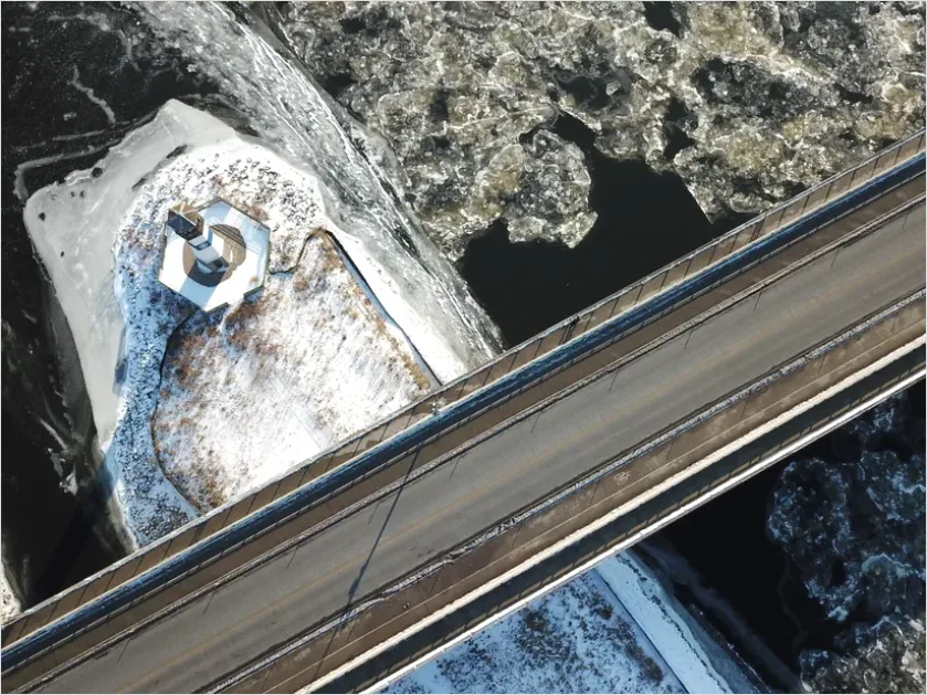 Detail Aerial View Bridge Over River Photo Number 16