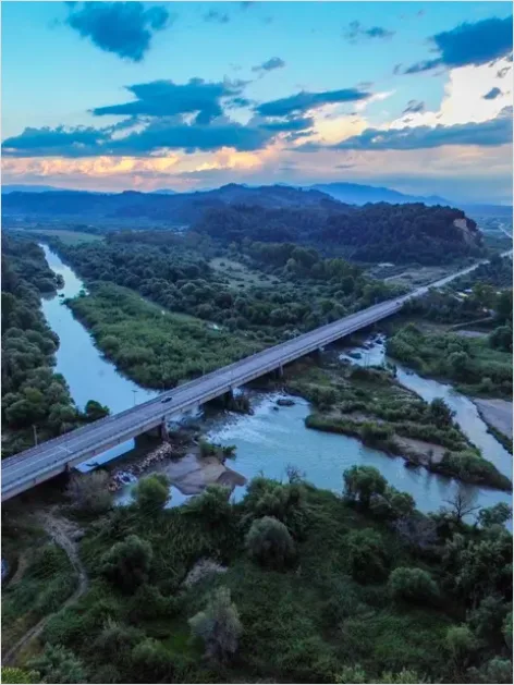 Detail Aerial View Bridge Over River Photo Number 5