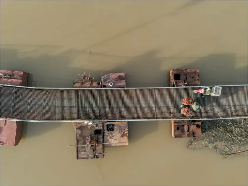 Detail Aerial View Bridge Over River Photo Number 8