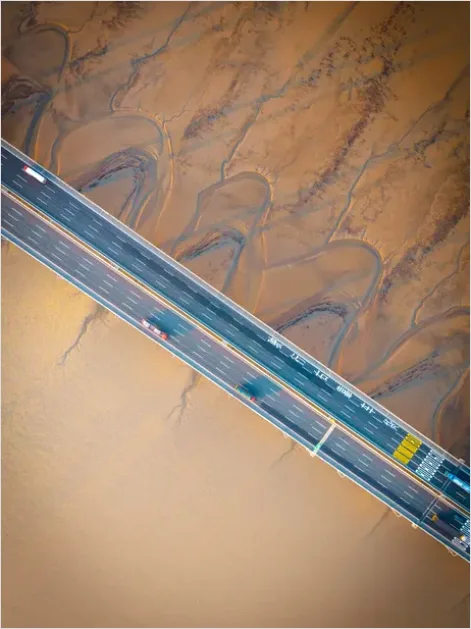 Detail Aerial View Bridge Over River Photo Number 9