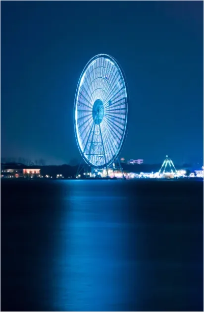 Detail Amusement Park Ferris Wheel Night Photo Number 15