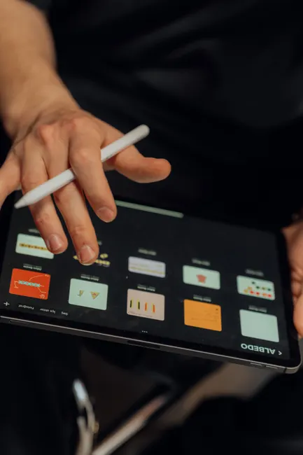 Detail App Design Wireframe On Tablet Stylus Number 2