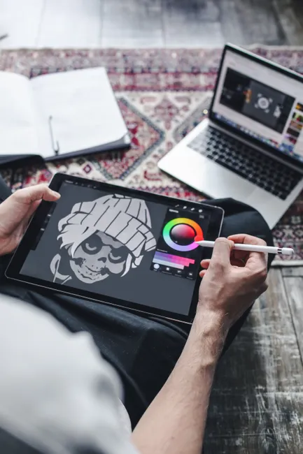 Detail App Design Wireframe On Tablet Stylus Number 4