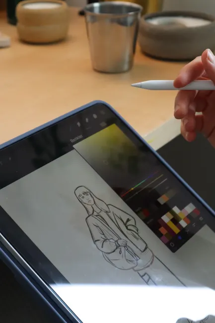 Detail App Design Wireframe On Tablet Stylus Number 5