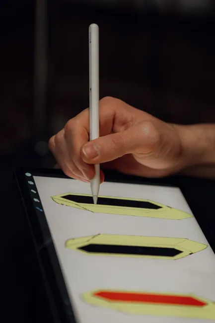 Detail App Design Wireframe On Tablet Stylus Number 6