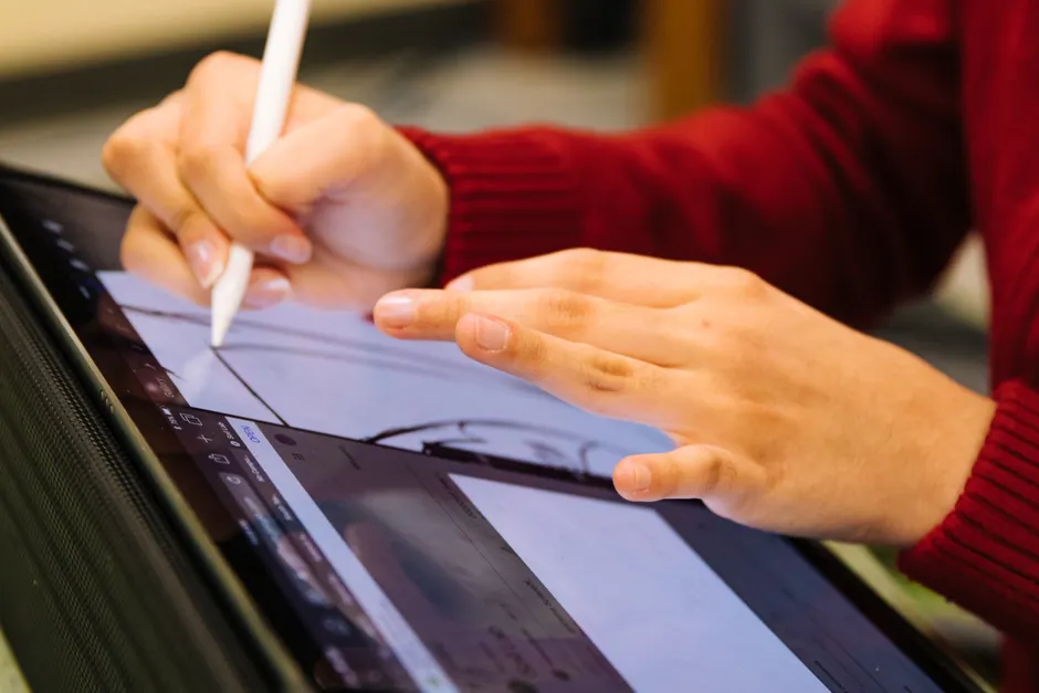 Detail App Design Wireframe On Tablet Stylus Number 9