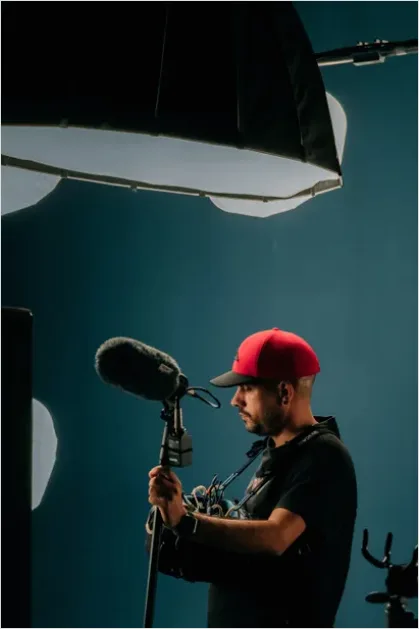 Detail Boom Microphone Over Actors Photo Number 7