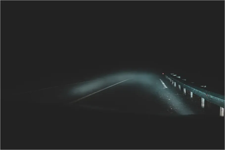 Detail Car Headlights On Dark Road Photo Number 6