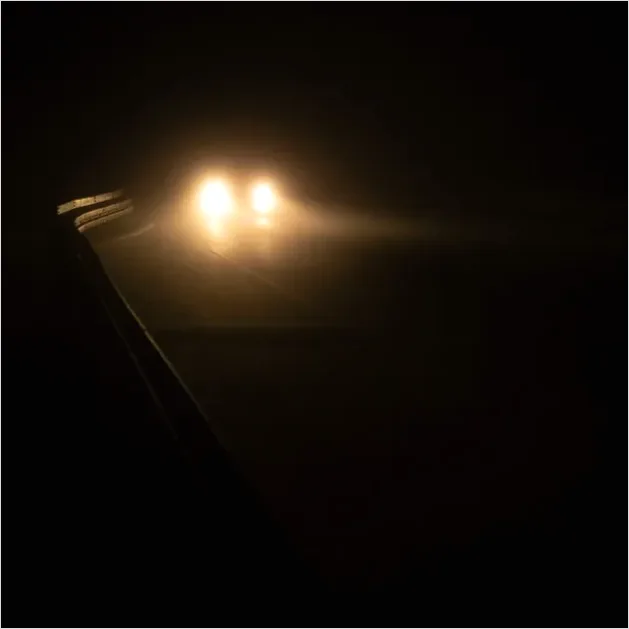 Detail Car Headlights On Dark Road Photo Number 7
