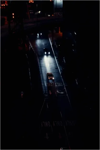 Detail Car Headlights On Dark Road Photo Number 8
