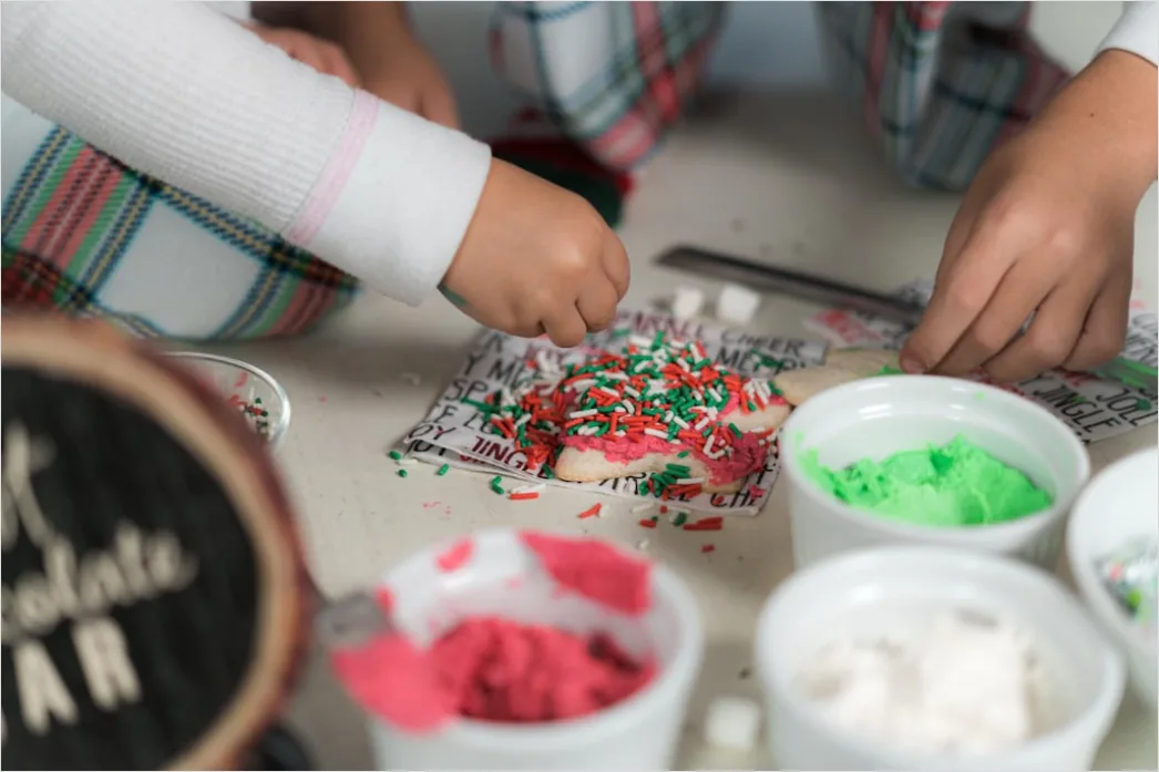 Detail Christmas Cookies Baking Sprinkles Flat Lay Number 5