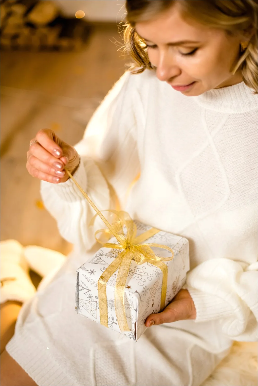 Detail Christmas Morning Gift Opening Candid Number 3