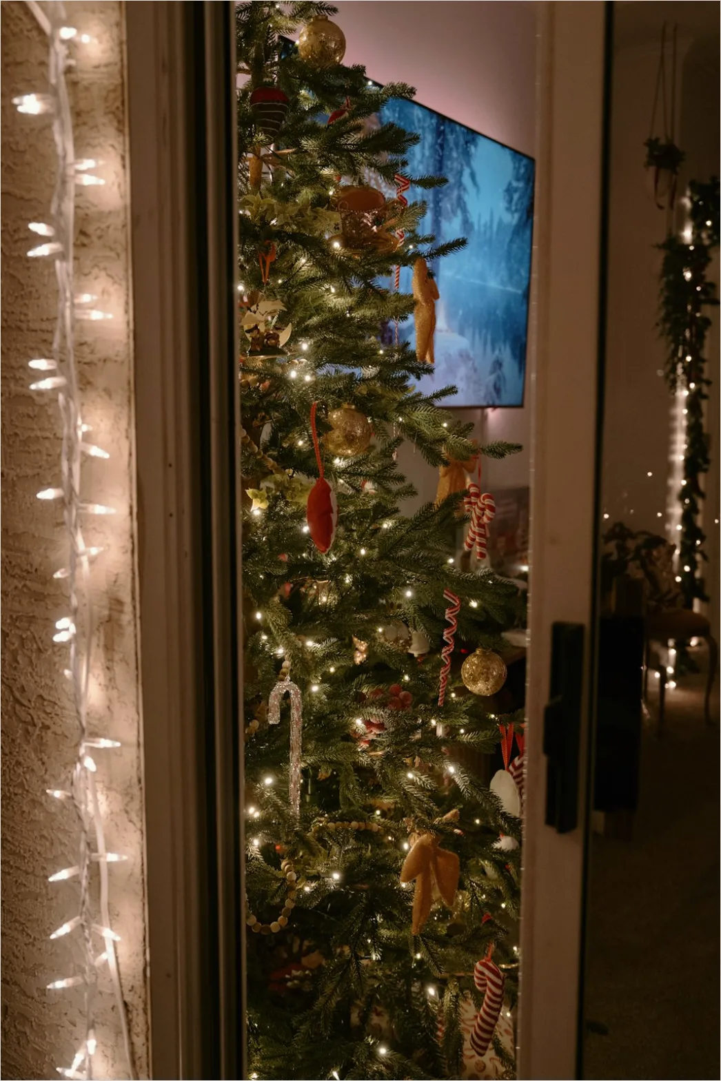 Detail Christmas Tree Decorating Family Living Room Number 13