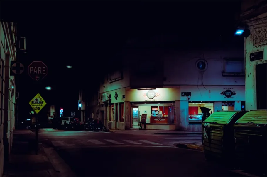 Detail City Night Street Neon Lights Photo Number 2