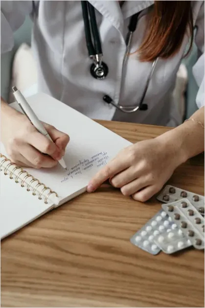 Detail Doctor Writing Prescription Pad Close Up Number 12