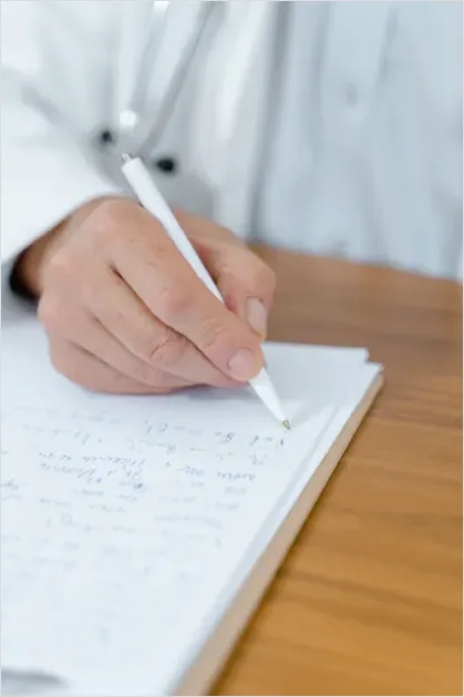 Detail Doctor Writing Prescription Pad Close Up Number 7