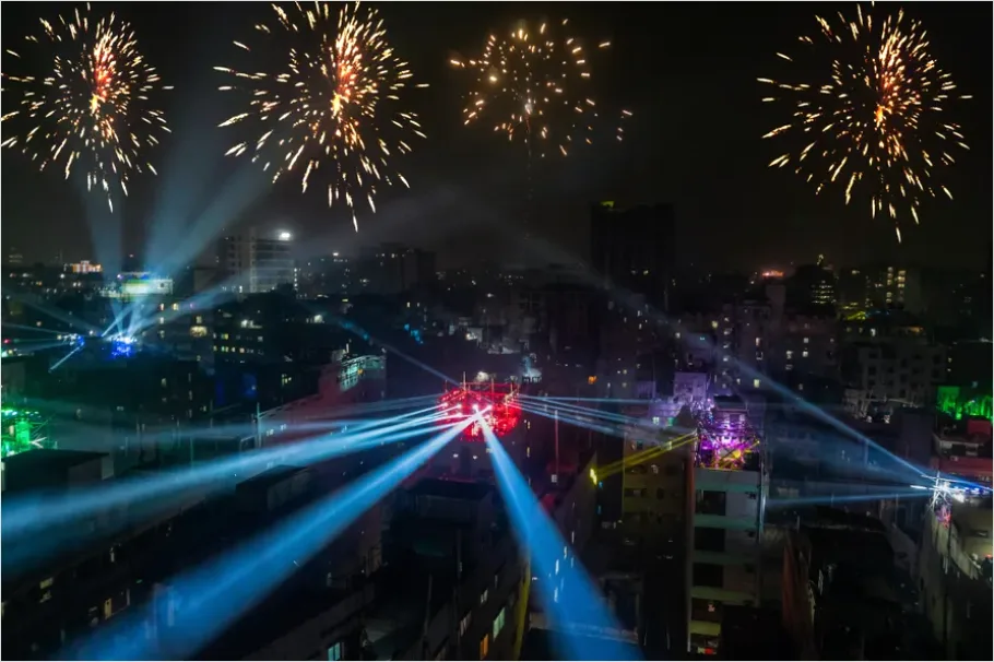 Detail Drone Light Show Night Sky Photo Number 14