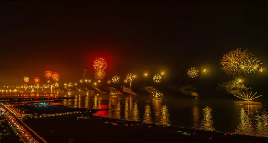 Detail Drone Light Show Night Sky Photo Number 7