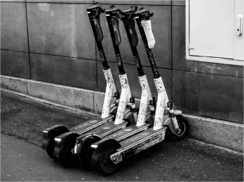 Electric Scooter Sharing City Street Photo A00c