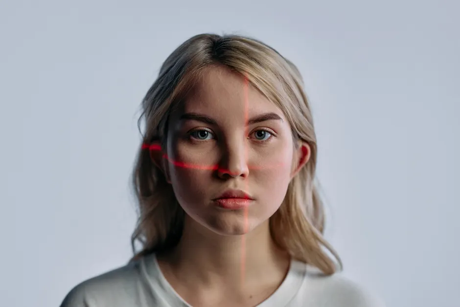 Detail Face Id Scanning Concept Neon Overlay Number 12