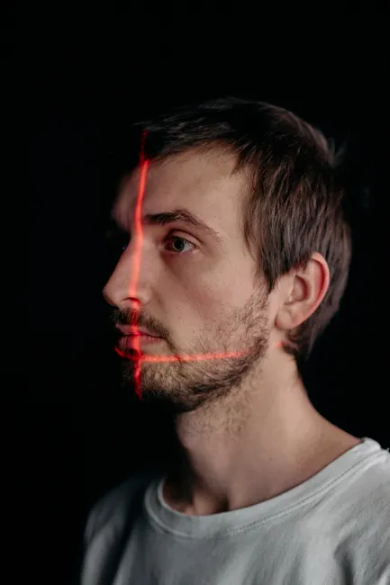 Detail Face Id Scanning Concept Neon Overlay Number 13