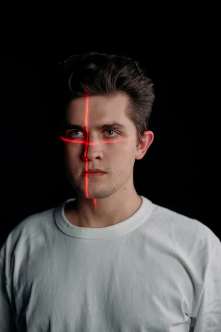 Detail Face Id Scanning Concept Neon Overlay Number 10