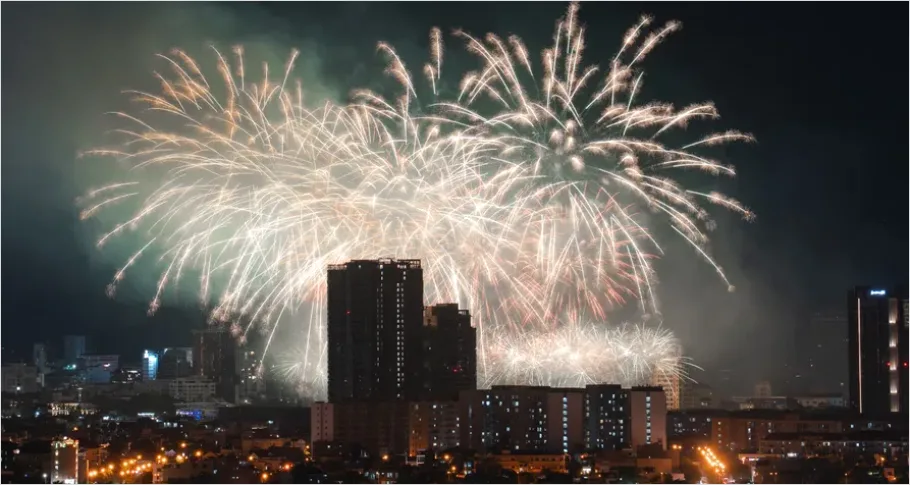 Detail Fireworks Display Night Celebration Photo Number 8