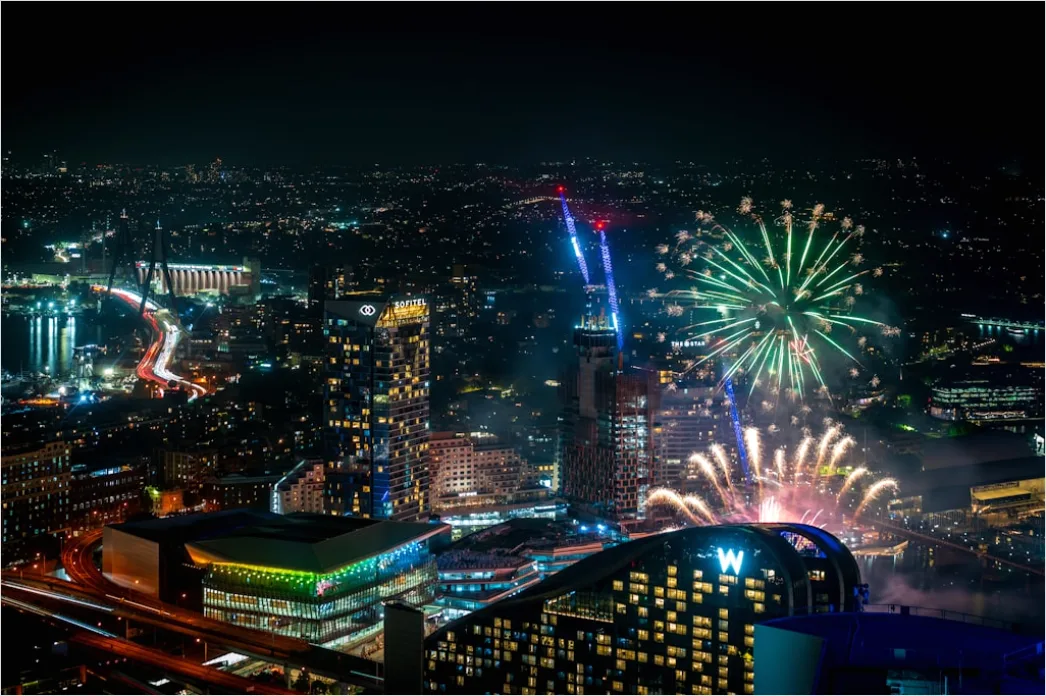Detail Fireworks Over City Skyline Night Number 12