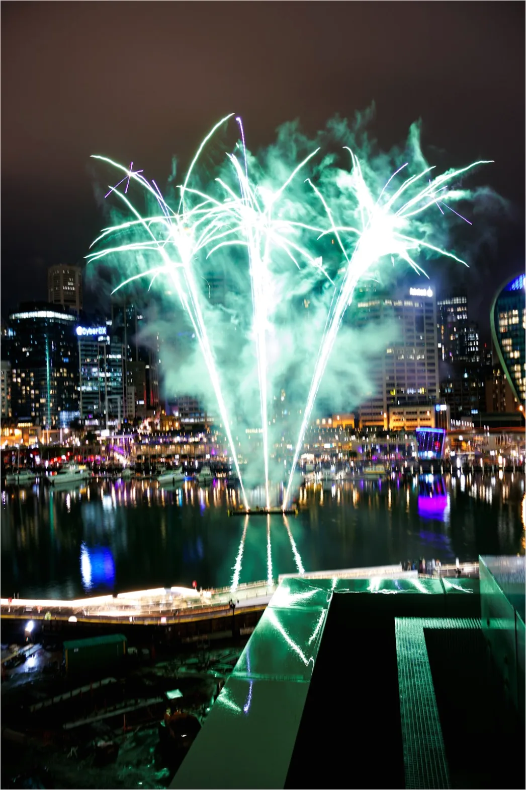 Detail Fireworks Over City Skyline Night Number 14