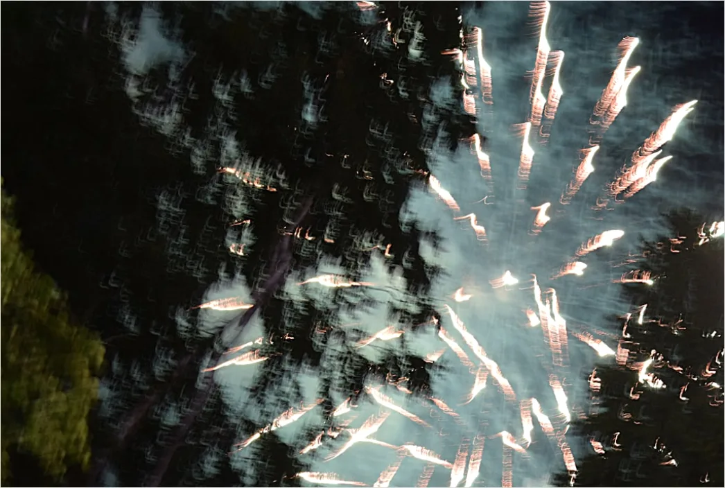 Detail Fireworks Reflection On Water Long Exposure Number 11